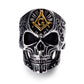 Stainless Steel Masonic skull rings Men's High Quality Personality Punk Ring