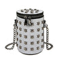 Chain Bucket Women Bag Girl Skull Oblique Single Shoulder Messenger Bag Zipper Wedding Solid Color