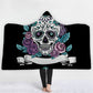 Sugar Skull Flower Hooded Blanket For Adults Kids
