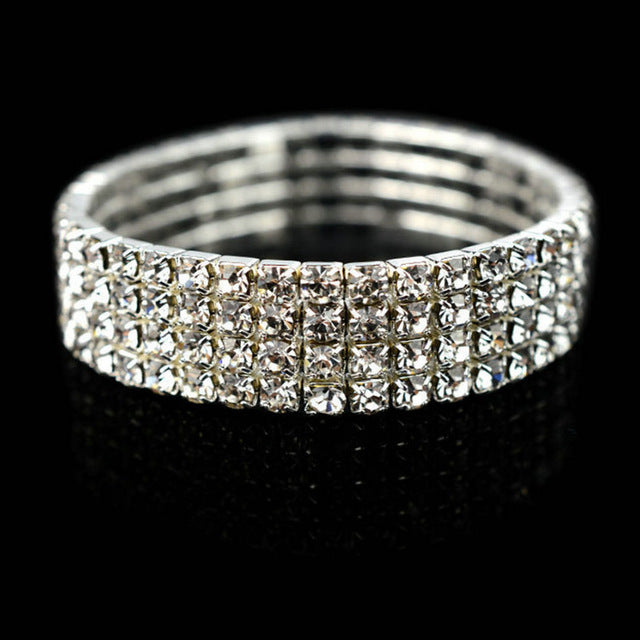 1PC Fashion Hot Sale Popular Bracelet For Women Crystal  Stretch Shine Wedding Bridal Gift