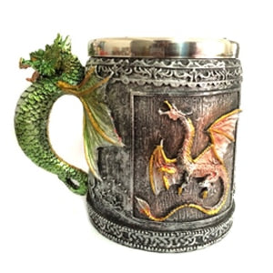 5 Design Creative Double Wall Stainless Steel 3D Skull Mugs Coffee Mug Skull Knight Tankard Dragon Drinking Cup Canecas Copo