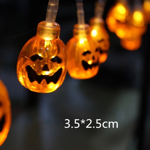 10 LED Hanging Halloween Decor Pumpkins/Ghost/Spider/Skull LED String Lights Lanterns Lamp For DIY Home Outdoor Party Supplies