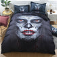 Black Skull Bedding Set Halloween Style Bed Sheet Queen King Double Bed Linen Cotton Blend Flower Skull Duvet Cover Set Blankets