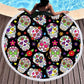 Sugar Skull Colorful Round Beach Towel