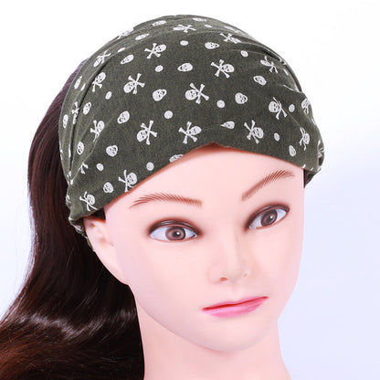 10pcs Bohemian Elastic Headbands Skull Print Turban Girls Hairbands Women Girls Headwrap Hair Accessories