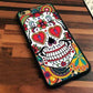 Sugar Skull flower Printed Soft Rubber Mobile Phone Cases For iPhone