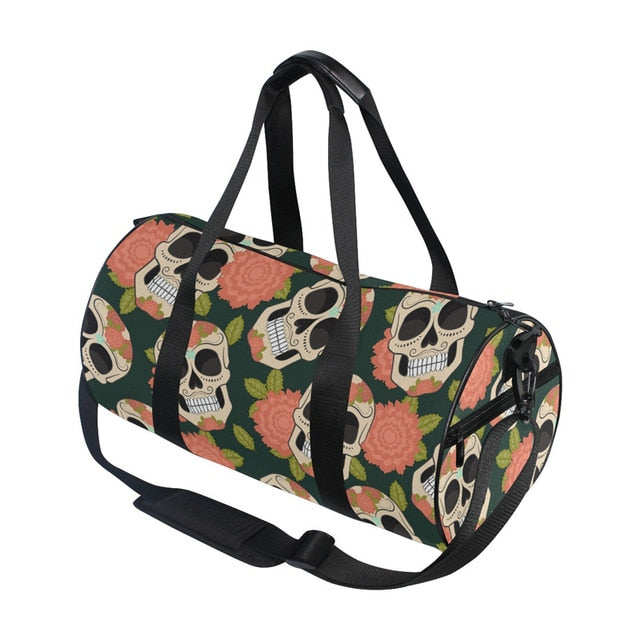 Skull Printing Canvas Gym Travel Bags