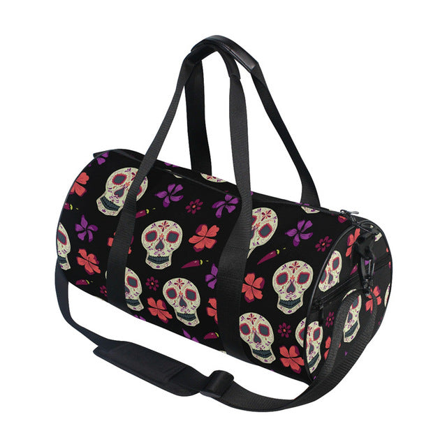 Skull Printing Canvas Gym Travel Bags