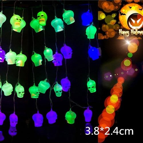 10 LED Hanging Halloween Decor Pumpkins/Ghost/Spider/Skull LED String Lights Lanterns Lamp For DIY Home Outdoor Party Supplies