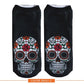 New arrival Women Low Cut Ankle Socks Funny Skull 3D Printing Sock Cotton Hosiery Gothic Punk Shantou Printed Sock