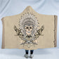 BeddingOutlet Skull Collection Hooded Blanket 3d Blue Fire Flame Sherpa Fleece Wearable Blanket Floral Stylish Throw Blanket