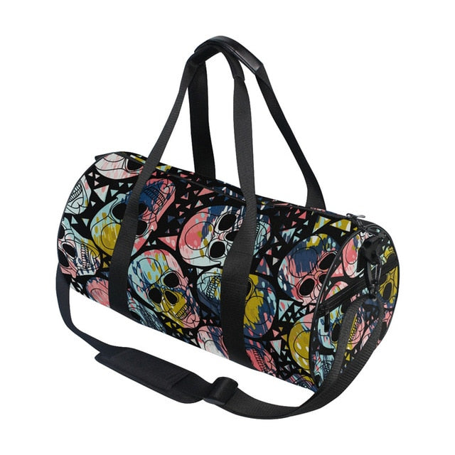 Skull Printing Canvas Gym Travel Bags