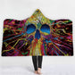 Sugar Flower Skull Hooded Blanket Poncho Throw Wearable Fleece Soft Plush Plaid Manta For Adults Funny Large Warm Blankets