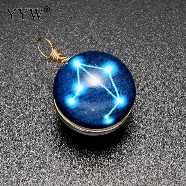 Necklace constellation symbols Retro luminous pendant punk Jewelry glowing in the dark necklace