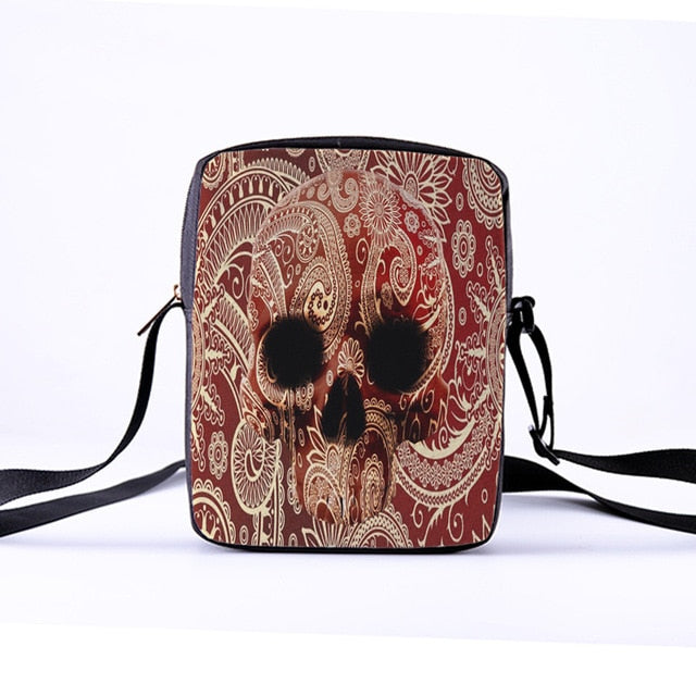 Fashion Messenger Bags for women Punk style Shoulder Bag Children Crossbody Bag for Girl skull style children bag 23x17x5cm