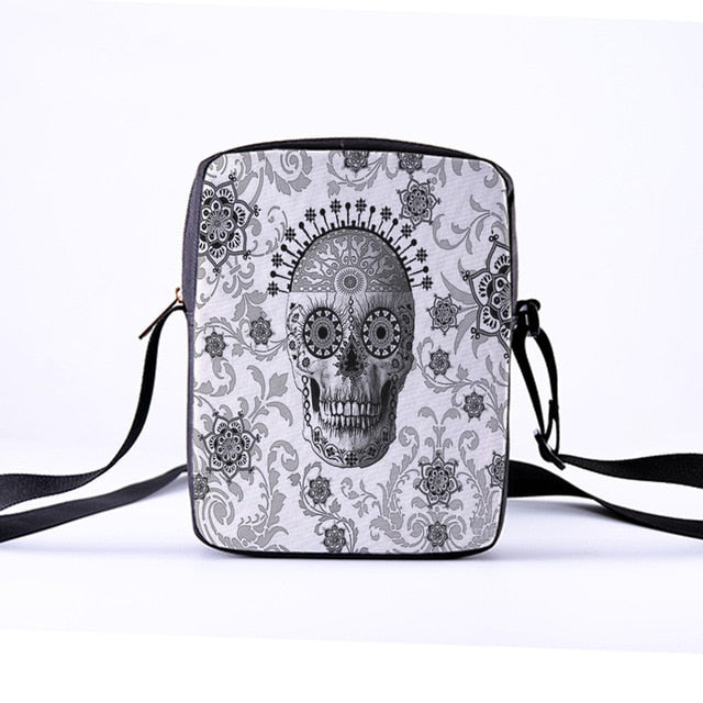 Fashion Messenger Bags for women Punk style Shoulder Bag Children Crossbody Bag for Girl skull style children bag 23x17x5cm