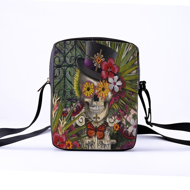 Fashion Messenger Bags for women Punk style Shoulder Bag Children Crossbody Bag for Girl skull style children bag 23x17x5cm