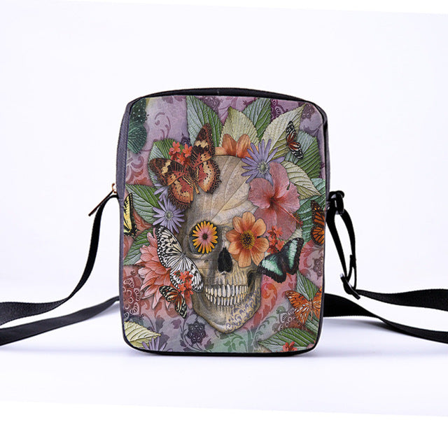 Fashion Messenger Bags for women Punk style Shoulder Bag Children Crossbody Bag for Girl skull style children bag 23x17x5cm