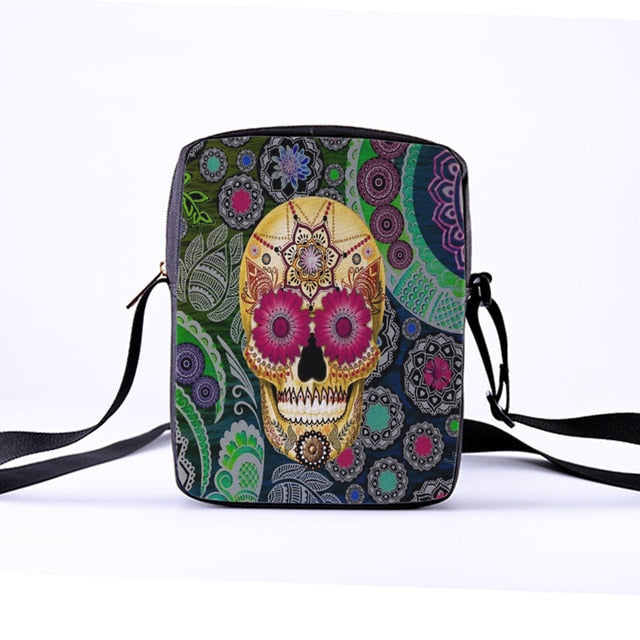 Fashion Messenger Bags for women Punk style Shoulder Bag Children Crossbody Bag for Girl skull style children bag 23x17x5cm