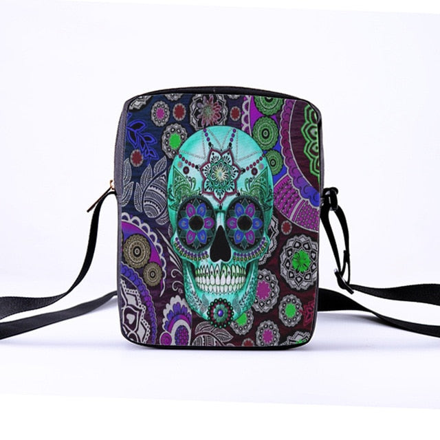 Fashion Messenger Bags for women Punk style Shoulder Bag Children Crossbody Bag for Girl skull style children bag 23x17x5cm