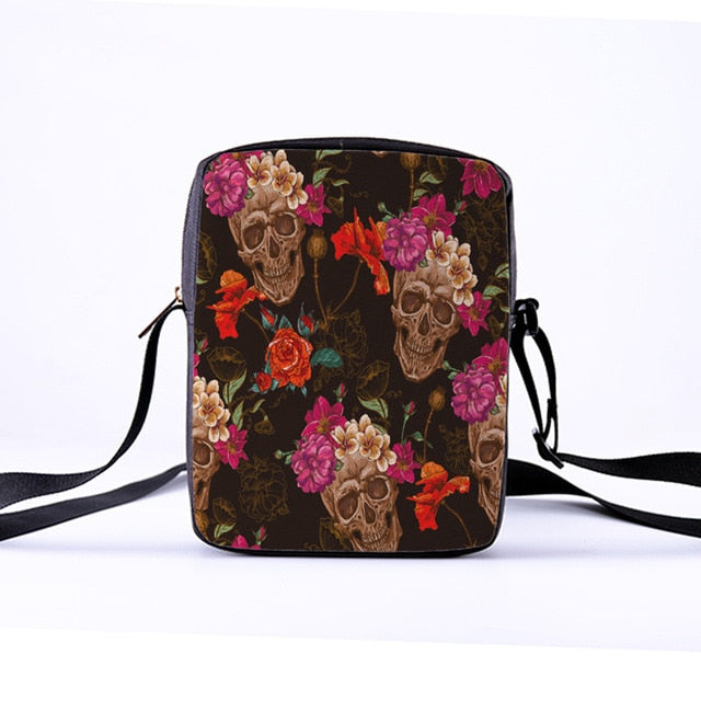 Fashion Messenger Bags for women Punk style Shoulder Bag Children Crossbody Bag for Girl skull style children bag 23x17x5cm