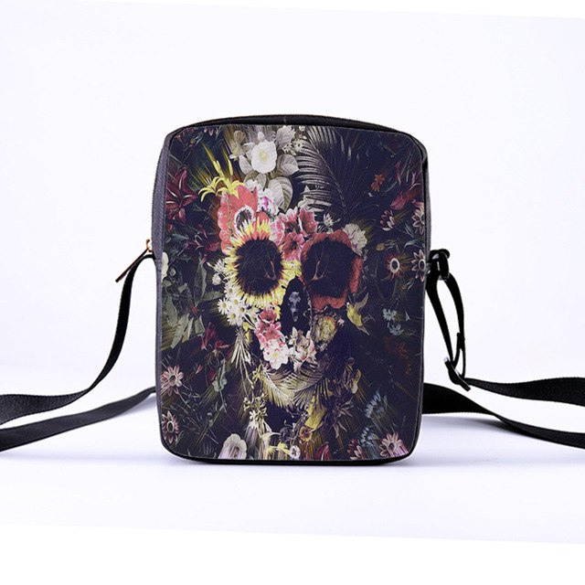 Fashion Messenger Bags for women Punk style Shoulder Bag Children Crossbody Bag for Girl skull style children bag 23x17x5cm