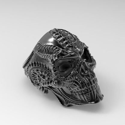 316L Stainless Steel Alien Skull Ring for Men