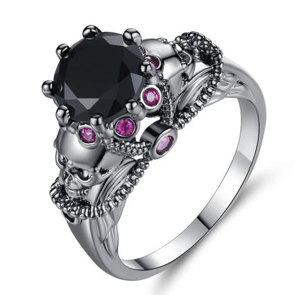 Skull Promise Ring for Women Fashion Jewelry crystal Wedding Engagement Valentine's Day Gift