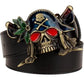 Fashion New men's leather belt metal buckle colored pirate belts punk rock exaggerated skull pirate belt hip hop girdle