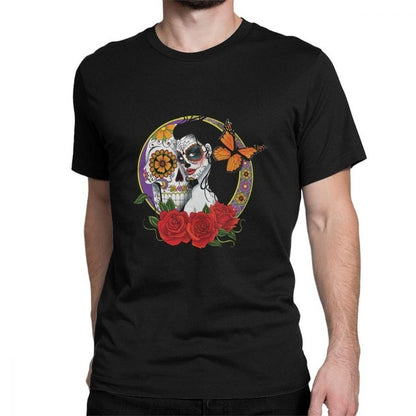 Sugar Skull Vintage Cotton Tees Short Sleeve