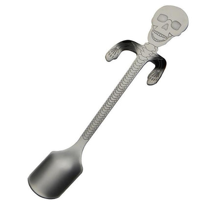 Stainless Steel Sugar Skull Handle Spoon Cutlery Dessert Coffee Scoop Long Handle Candy Teaspoon Kitchen Tableware