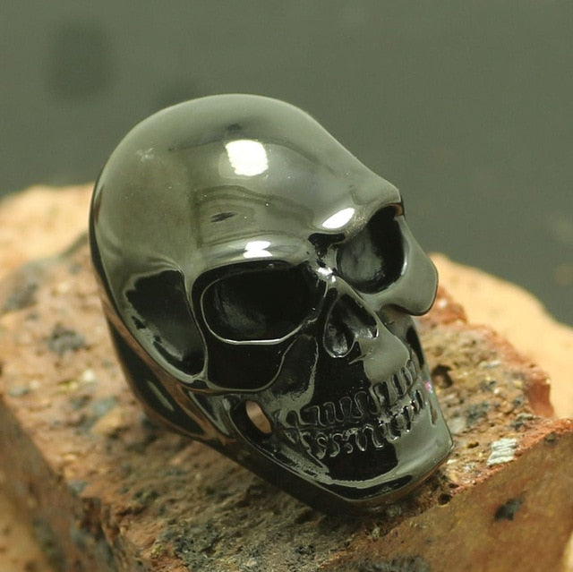 Retail Size 6 to size 16 Unisex 316L Stainless Steel Classic Biker Skull Ring