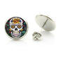 fashion colorful Sugar Skull glass cabochon women stud earrings men women day of the dead jewelry new holiday gifts D1014