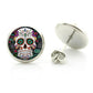 fashion colorful Sugar Skull glass cabochon women stud earrings men women day of the dead jewelry new holiday gifts D1014