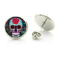 fashion colorful Sugar Skull glass cabochon women stud earrings men women day of the dead jewelry new holiday gifts D1014