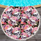 Large Bath Towel for Beach Thick Round 3d Sugar Skull Printed Beach Towel Fabric Quick Compressed Towel Tapestry Yoga Mat