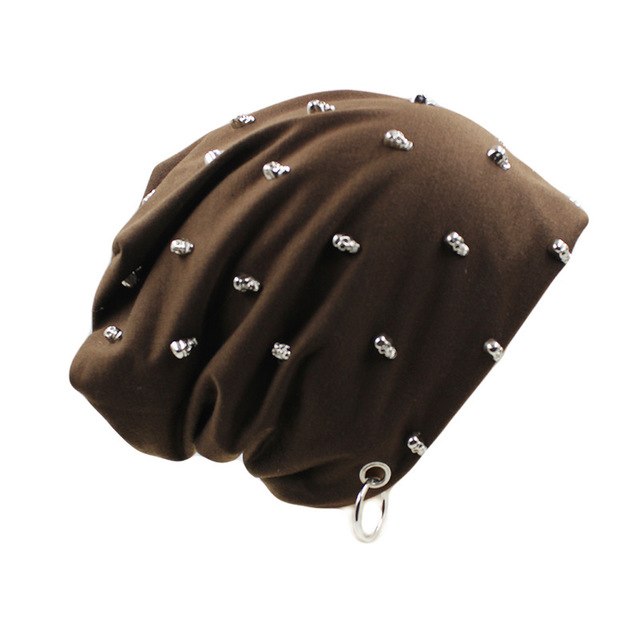 New Fashion  Casual Hat With Skull Hoop Brand Caps Winter Warm Beanies