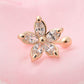 1PC Women's Fashion Cz Crystal Flower U Shape Ear Cuff Clip-on No Piercing Earring