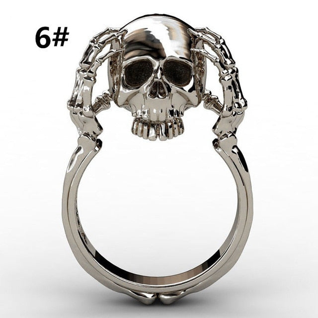 New Punk Style Ghost Evil Skull Skeleton Hand Ring For Women Men Motor Biker Ring Party Accessories Jewelry Gift