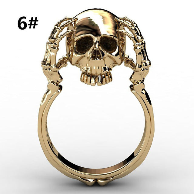 New Punk Style Ghost Evil Skull Skeleton Hand Ring For Women Men Motor Biker Ring Party Accessories Jewelry Gift