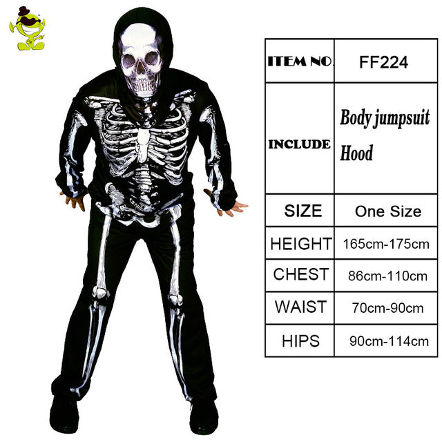 New Skeleton Skull Costume for Halloween Scary
