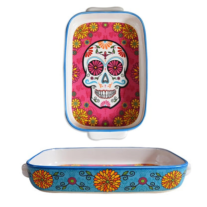 Creative color sugar Skull plate Decor bowl ears squid plate deep plate punk Skull