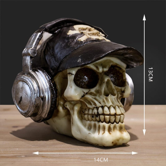 Creative Vintage Resin Skull Statue Skeleton Props Sculpture Home Office