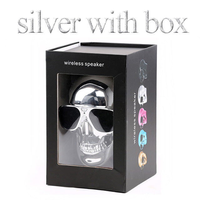 Wireless Sunglass Skull Bluetooth Speaker bass Halloween Cartoon Gift Mini Skull head Shape  Portable for iphone computer