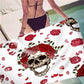 Summer Microfiber Rectangle Beach Towel Rose Flowers Skull