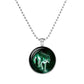 Wolf Cabochon Glass Glowing Pendant Necklaces Fashion Jewelry Silver Plated Chain Glow In The Dark Necklaces Collares