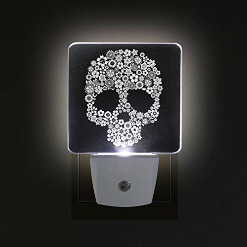 Sugar Skull Flowers LED Night Light with Smart Dusk to Dawn Sensor