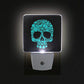Sugar Skull Flowers LED Night Light with Smart Dusk to Dawn Sensor