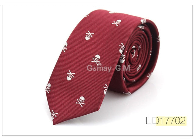 New Casual Slim Skull Ties For Men Classic Polyester Neckties Fashion Man Tie for Wedding Party Male tie Neckwear