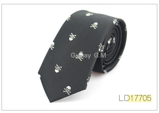 New Casual Slim Skull Ties For Men Classic Polyester Neckties Fashion Man Tie for Wedding Party Male tie Neckwear